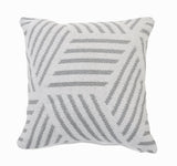 20" White And Gray Geometric Cotton Throw Pillow Cover