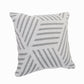 20" White And Gray Geometric Cotton Throw Pillow Cover