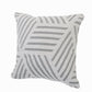 20" White And Gray Geometric Cotton Throw Pillow Cover