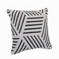 20" White And Black Geometric Cotton Throw Pillow Cover