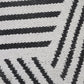 20" White And Black Geometric Cotton Throw Pillow Cover