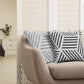 20" White And Black Geometric Cotton Throw Pillow Cover