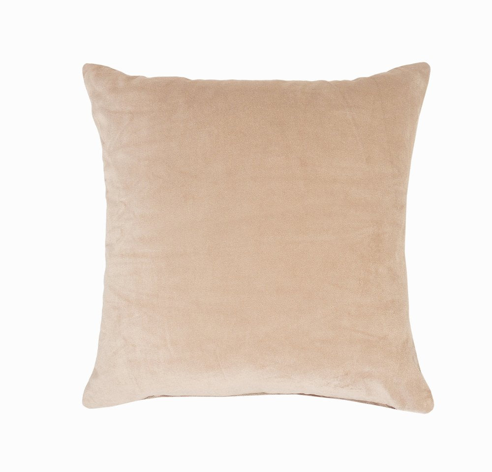 20" Beige Cotton Throw Pillow Cover