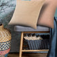 20" Beige Cotton Throw Pillow Cover