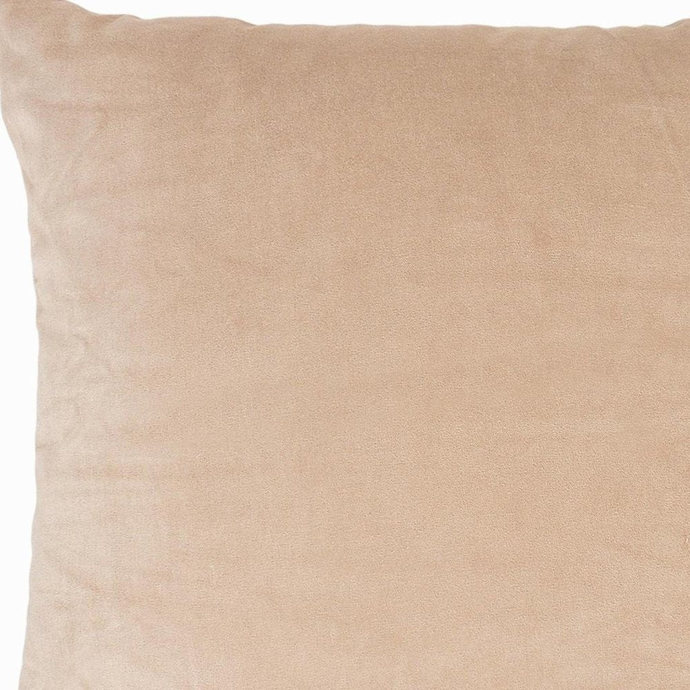 20" Beige Cotton Throw Pillow Cover