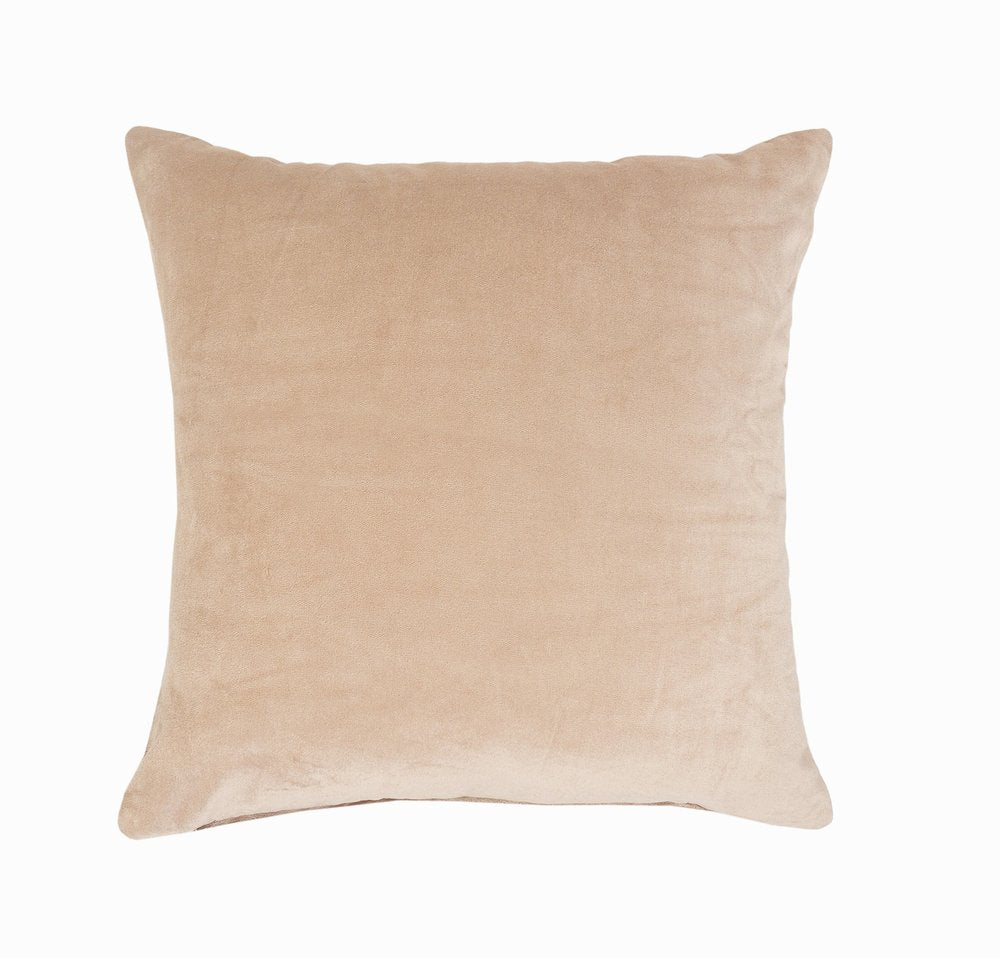 20" Beige Cotton Throw Pillow Cover