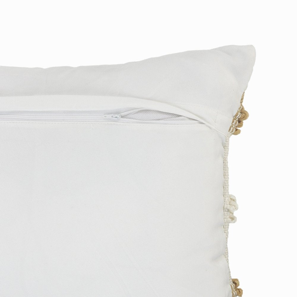 20" Tan And Ivory Throw Pillow Cover