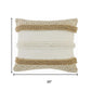 20" Tan And Ivory Throw Pillow Cover