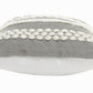 20" Gray And White Striped Throw Pillow Cover with Tufts And Texture