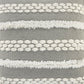 20" Gray And White Striped Throw Pillow Cover with Tufts And Texture