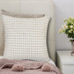 20" Beige And White Geometric Cotton Blend Throw Pillow Cover