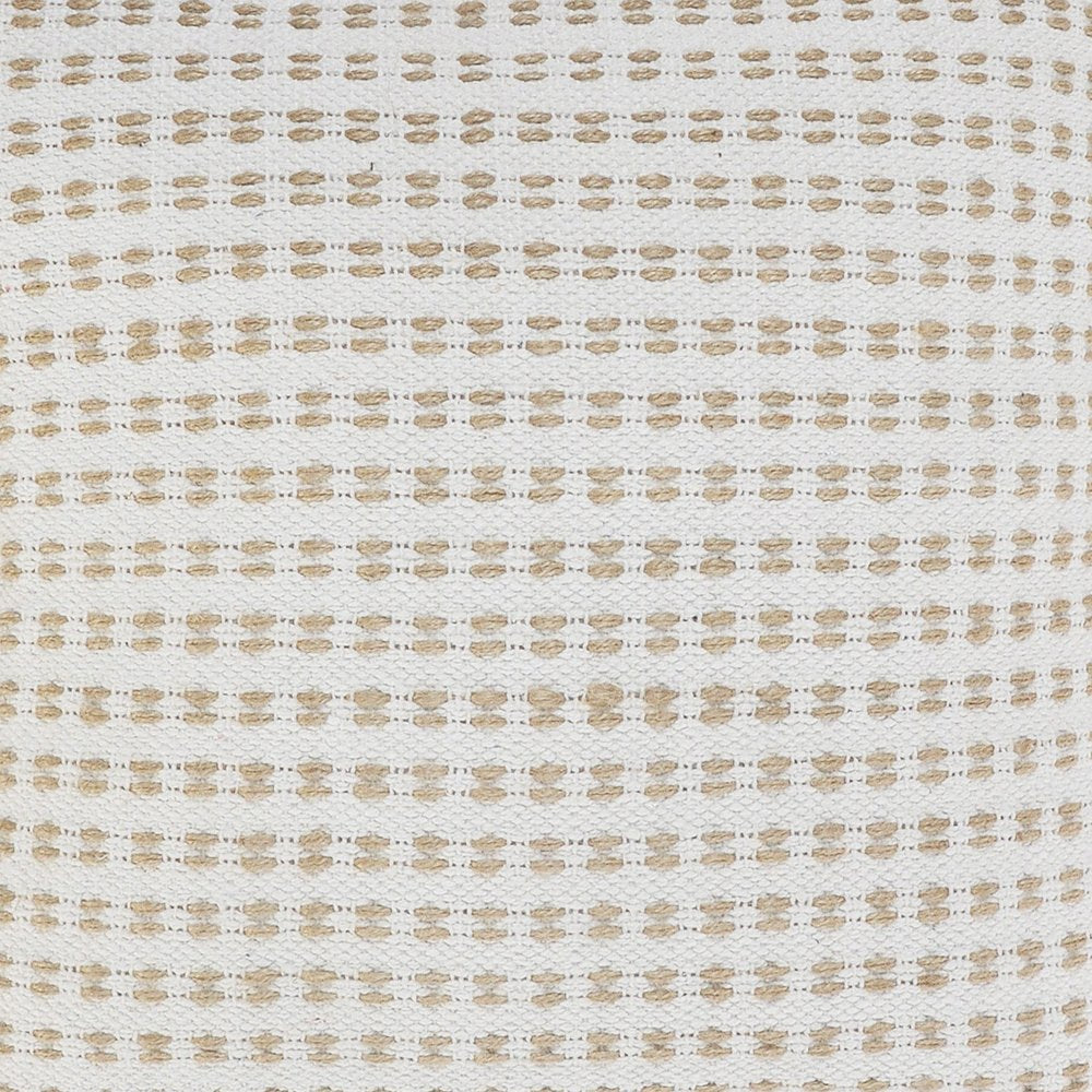 20" Beige And White Geometric Cotton Blend Throw Pillow Cover