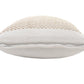 20" Beige And White Geometric Cotton Blend Throw Pillow Cover
