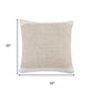 20" Beige And White Geometric Cotton Blend Throw Pillow Cover