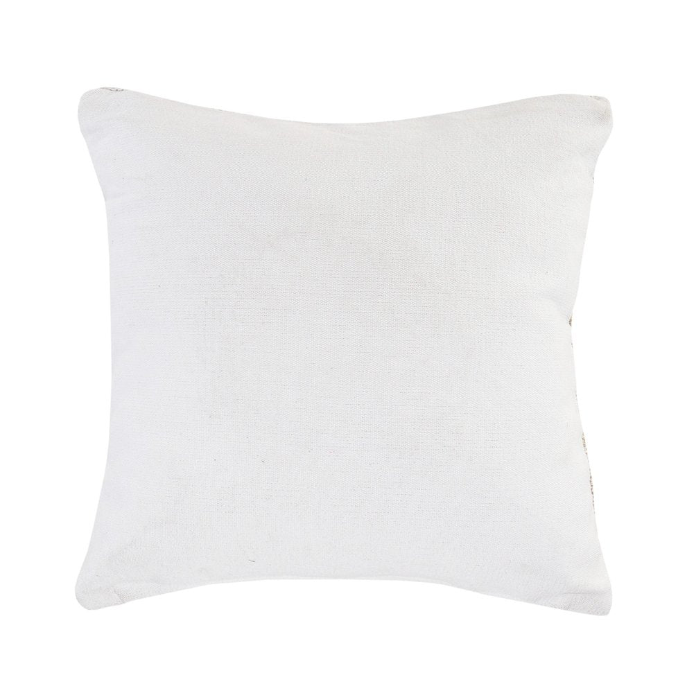 20" Beige And White Striped Cotton Blend Throw Pillow Cover