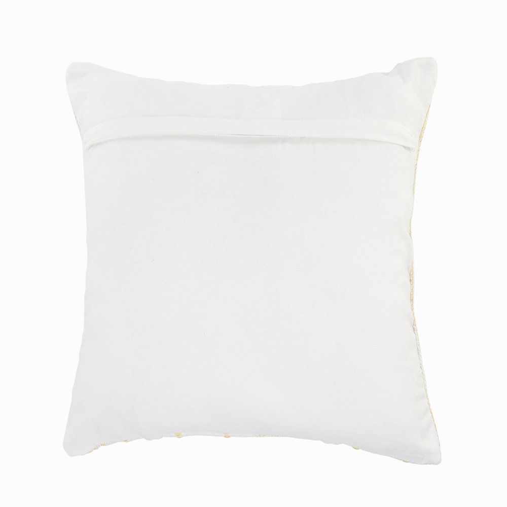 20" White And Yellow Striped Cotton Throw Pillow Cover