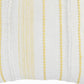 20" White And Yellow Striped Cotton Throw Pillow Cover