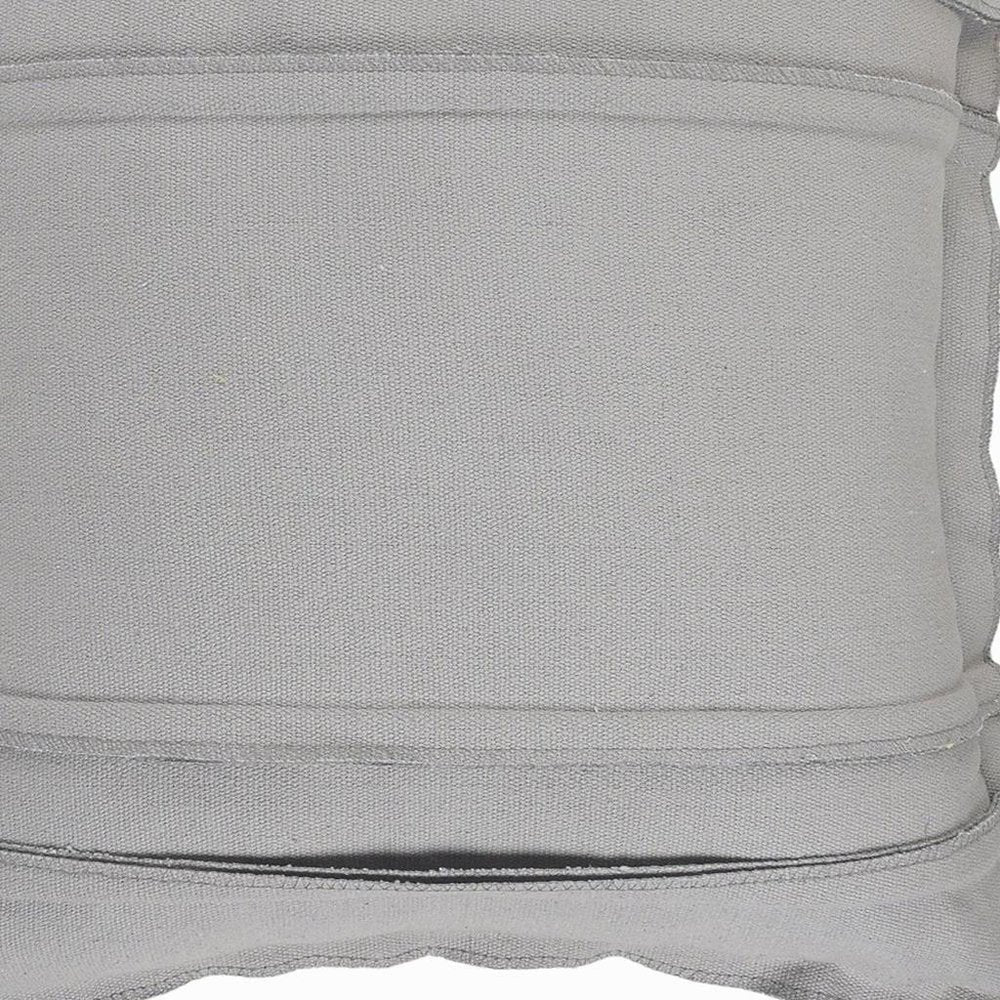 20" Gray Cotton Throw Pillow Cover