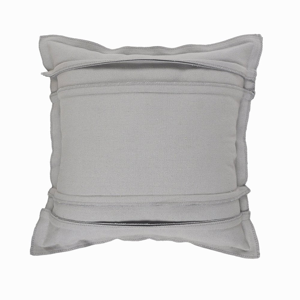 20" Gray Cotton Throw Pillow Cover