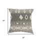 20" Gray And Cream Diamond Cotton Throw Pillow Cover