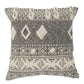 20" Gray And Cream Diamond Cotton Throw Pillow Cover