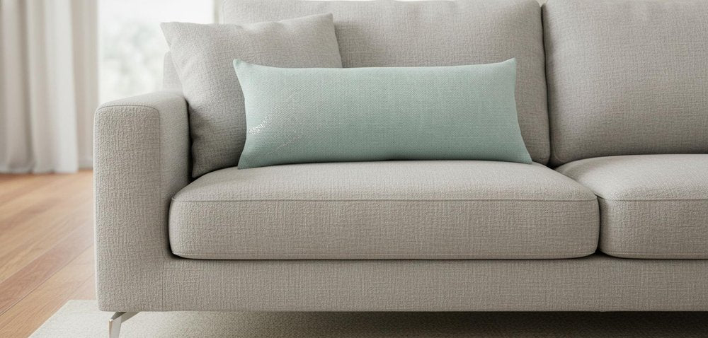 14" X 36" Green And Gray Lumbar Throw Pillow Cover