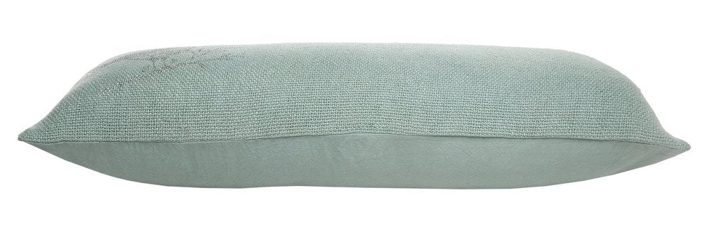 14" X 36" Green And Gray Lumbar Throw Pillow Cover