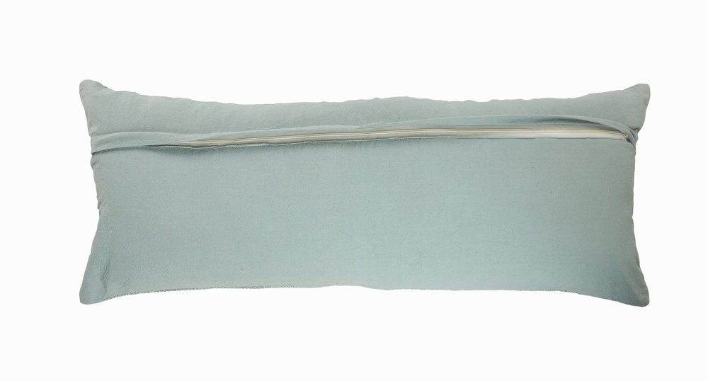 14" X 36" Green And Gray Lumbar Throw Pillow Cover