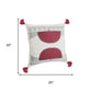 20" White And Black Geometric Cotton Throw Pillow Cover with Tassels