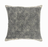20" Beige And Gray Geometric Cotton Throw Pillow Cover