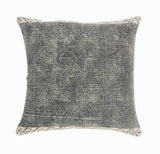 20" Beige And Gray Geometric Cotton Throw Pillow Cover