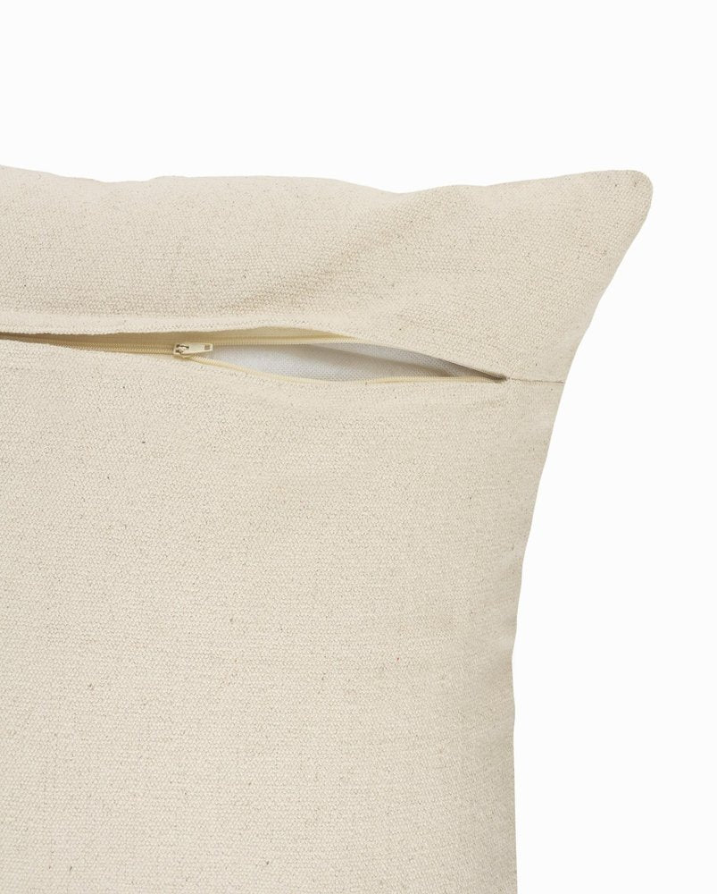 20" Beige And Gray Geometric Cotton Throw Pillow Cover
