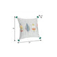 20" Teal Blue And Off White Floral Throw Pillow Cover with Tassels