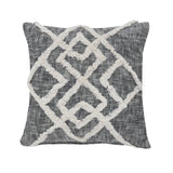 20" Black And Cream Geometric Cotton Throw Pillow Cover