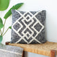 20" Black And Cream Geometric Cotton Throw Pillow Cover