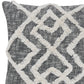 20" Black And Cream Geometric Cotton Throw Pillow Cover