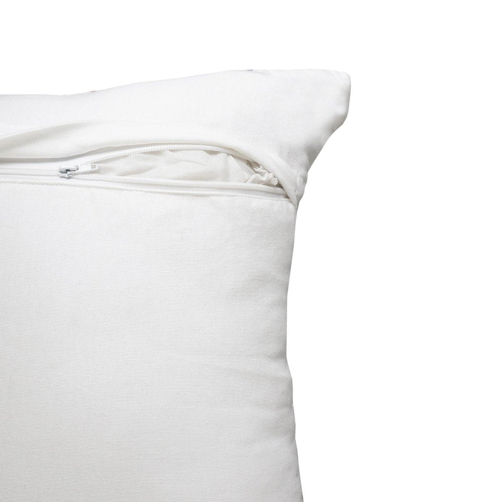 20" White And Red Striped Polyester Blend Throw Pillow Cover