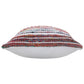 20" White And Red Striped Polyester Blend Throw Pillow Cover