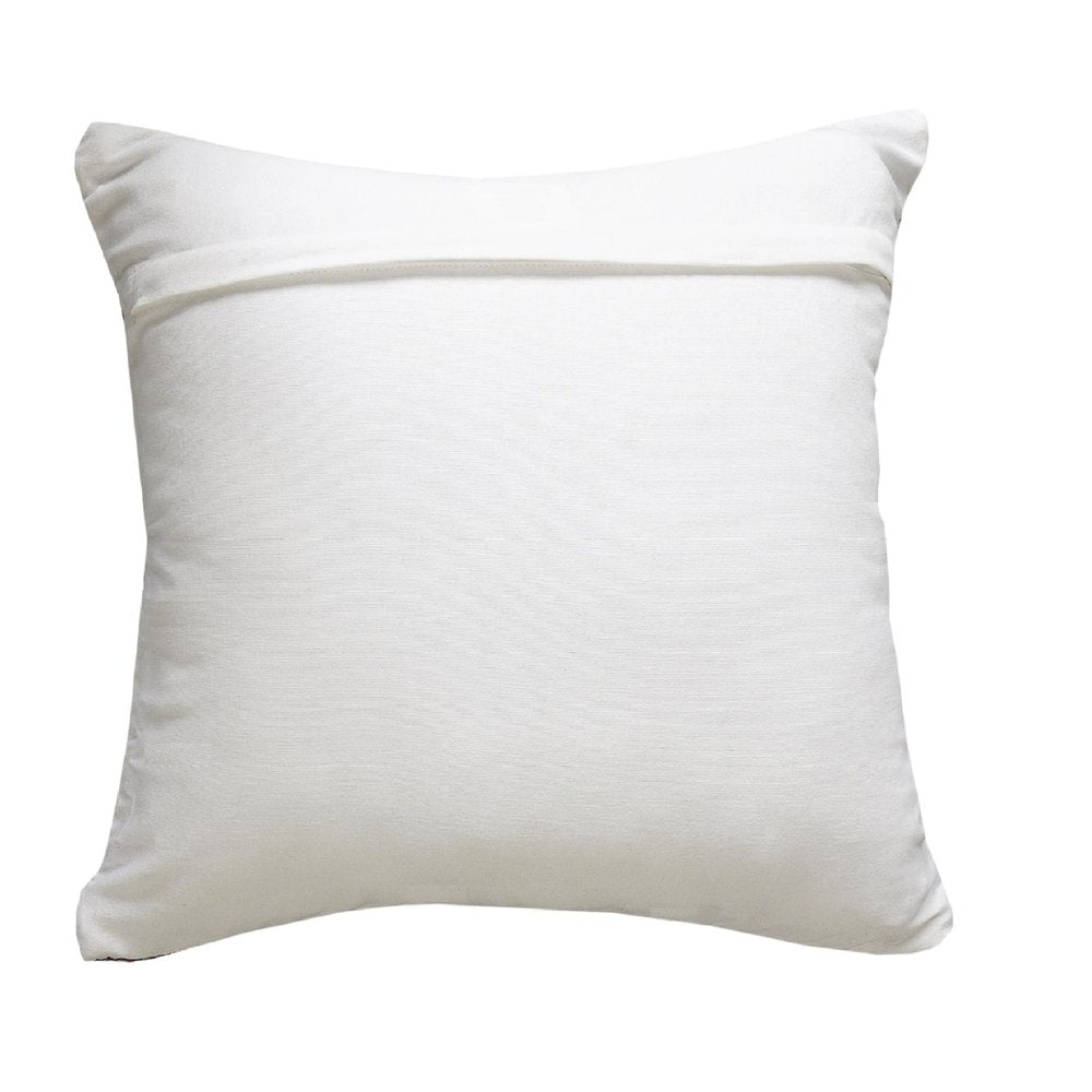 20" White And Red Striped Polyester Blend Throw Pillow Cover