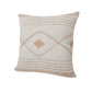 20" Tan And White Beach Geometric Cotton Throw Pillow Cover