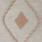 20" Cream And Tan Beach Geometric Cotton Throw Pillow Cover with Embroidery