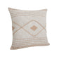 20" Tan And White Beach Geometric Cotton Throw Pillow Cover