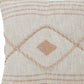 20" Tan And White Beach Geometric Cotton Throw Pillow Cover