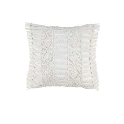 24" White Throw Pillow Cover
