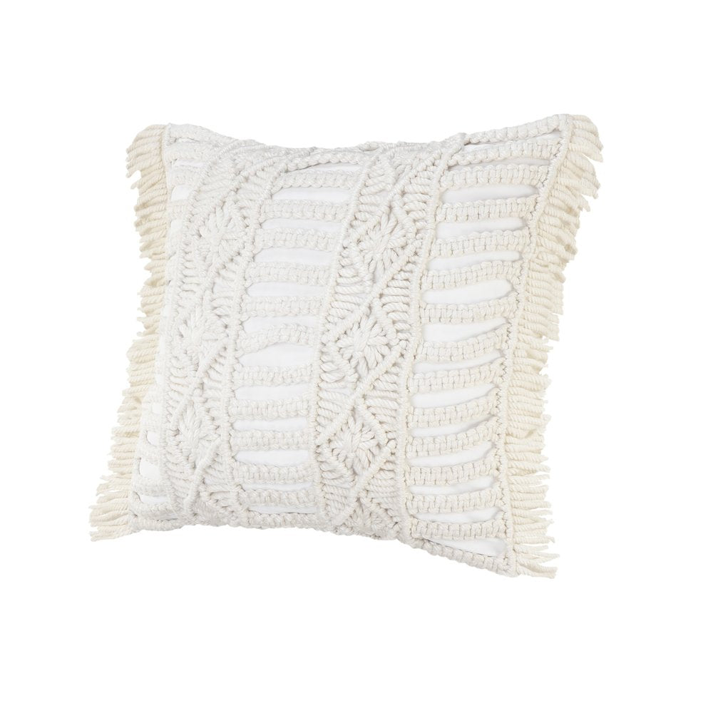 24" White Throw Pillow Cover