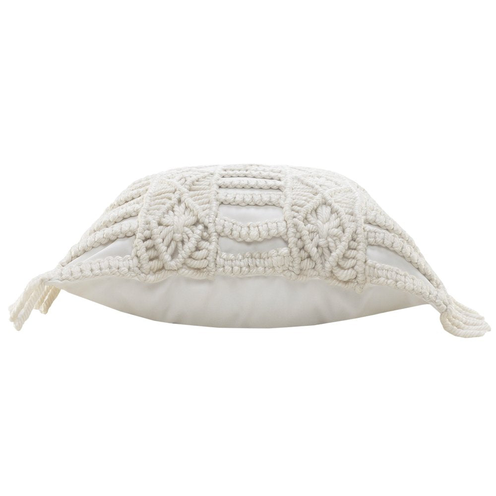 24" White Throw Pillow Cover