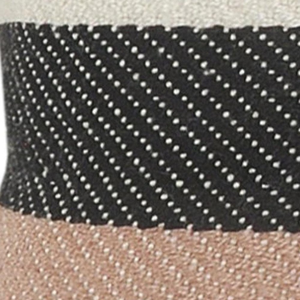 24" Cream Blue And Black Throw Pillow Cover