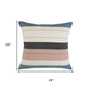 24" Cream Blue And Black Throw Pillow Cover