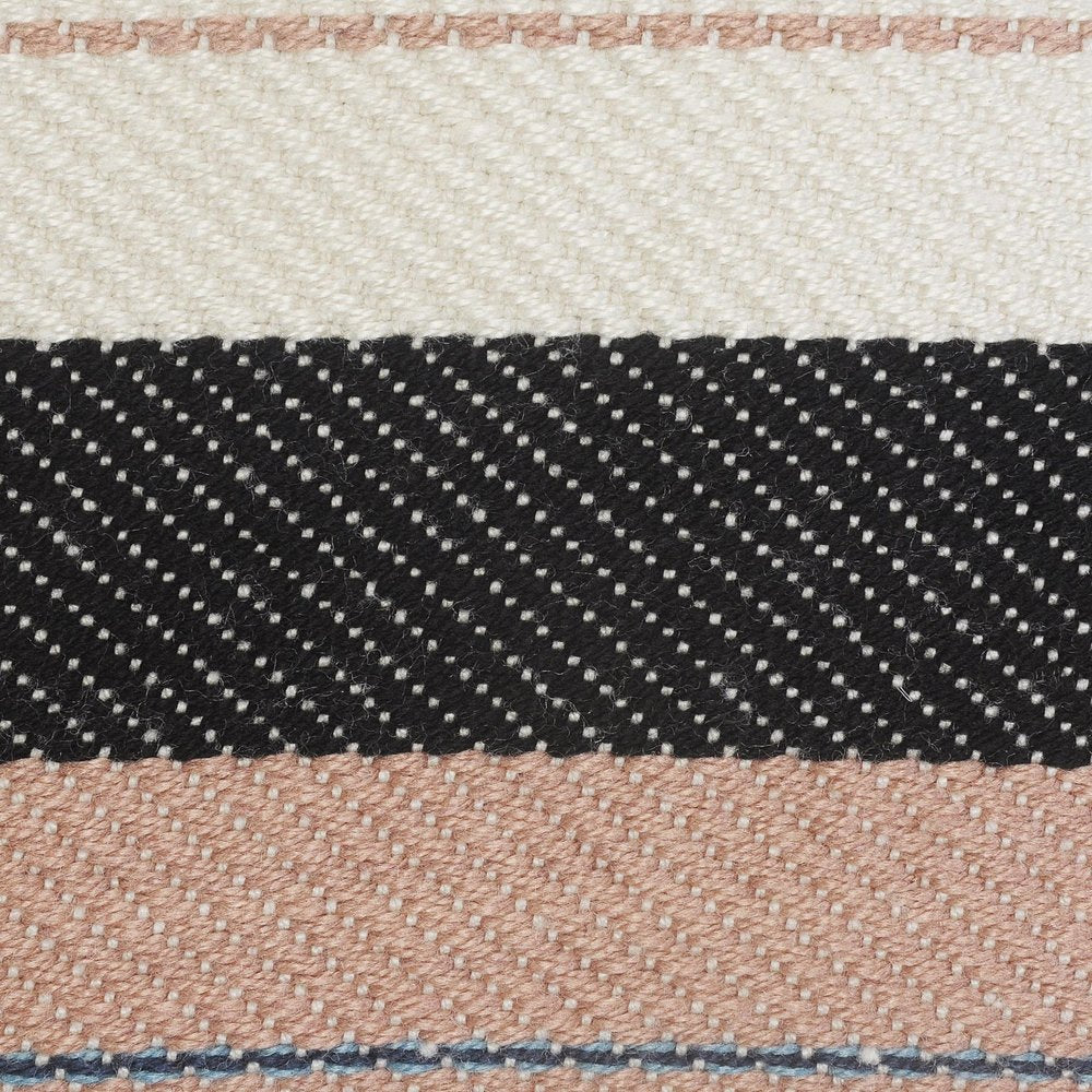 24" Cream Blue And Black Throw Pillow Cover