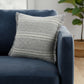 24" Gray And Ivory Striped Throw Pillow Cover
